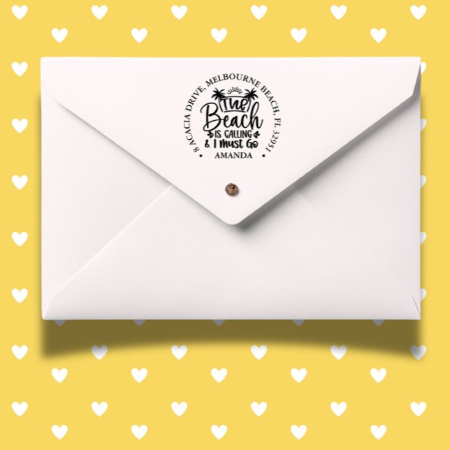 Carimbo Auto Entintado A praia está ligando (Capture the spirit of summer with self-inking stamp)