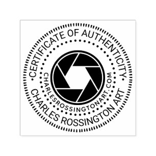 Carimbo Auto Entintado Abertura da Câmera URL “Certificado de Autenticida