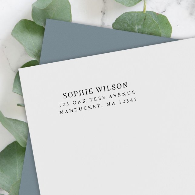 Carimbo Auto Entintado Adicionar Nome Endereço de Retorno Clássico Modern (Criador carregado)