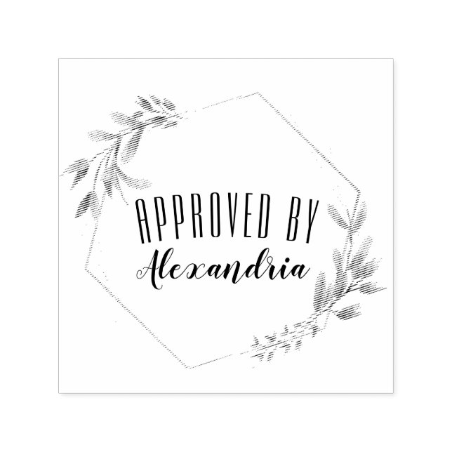 Carimbo Auto Entintado Adicione seu nome aprovado por (Design)