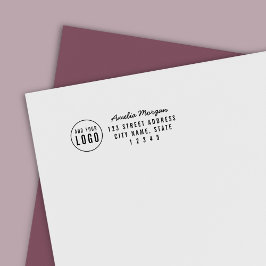 Carimbo Auto Entintado Adicione seu script de logotipo e endereço de devo