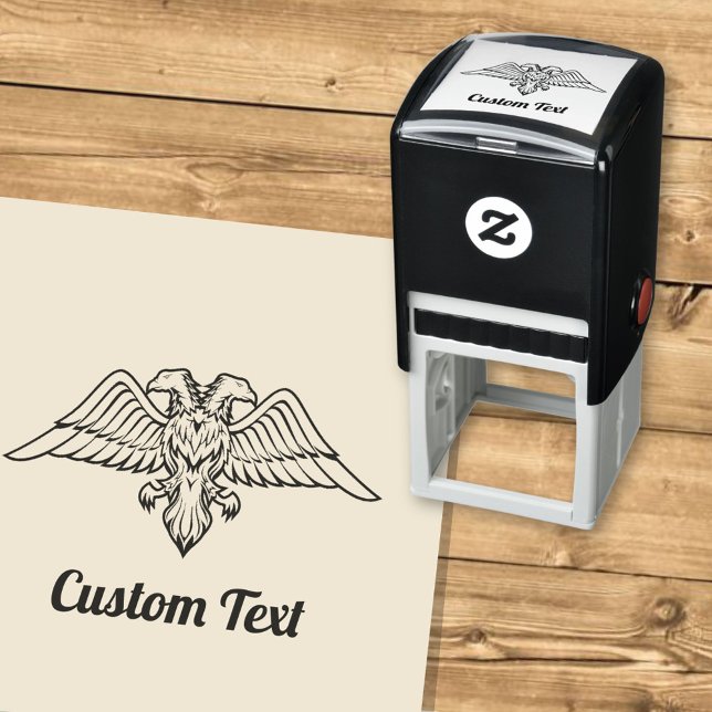 Carimbo Auto Entintado Águia de cinza com duas Cabeças de Autopinto (Criador carregado)