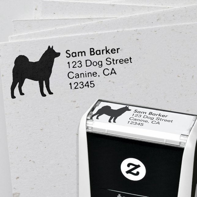 Carimbo Auto Entintado Akita Dog Breed Silhouette Return Address (Criador carregado)