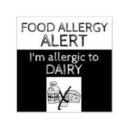 Carimbo Auto Entintado Alerta de Alergia à Comida Leiteira
