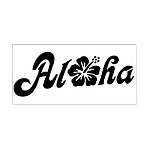 Carimbo Auto Entintado Aloha hibiscus - design contínuo de Havaí + suas