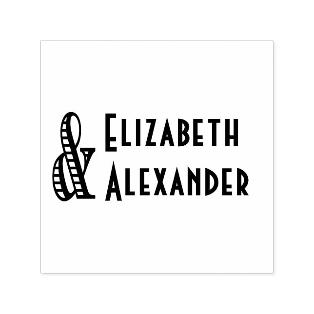 Carimbo Auto Entintado Altura Ampersand #2 Dois Nomes #3 Casal De Casamen (Design)