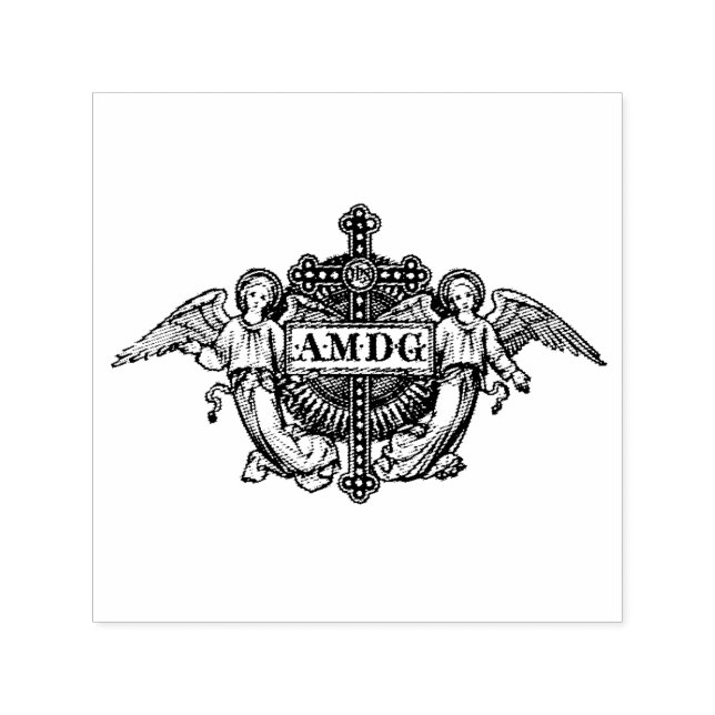 Carimbo Auto Entintado AMDG Ad majorem Dei gloriam Glória de Deus (Design)