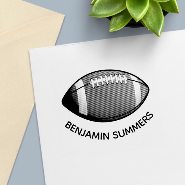 Carimbo Auto Entintado American Football Ball Custom Name (Criador carregado)