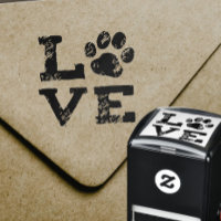 AMOR com impressão de pata de cão