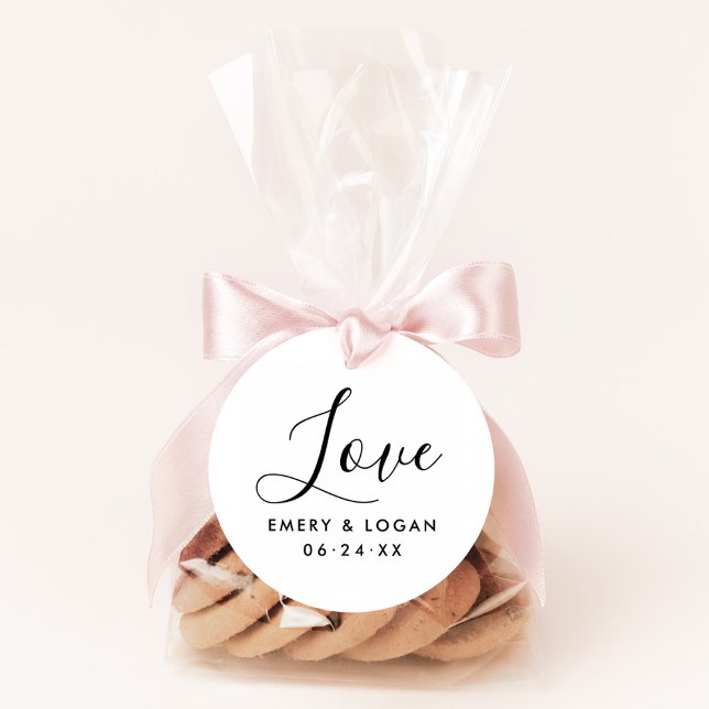 Carimbo Auto Entintado Amor em Monograma de Casamento com Script Escrito  (Criador carregado)