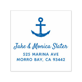 Carimbo Auto Entintado Anchor Náutico Azul de Navegação