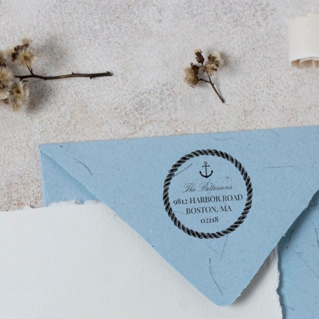 Carimbo Auto Entintado Âncora e corda náutica (Criador carregado)