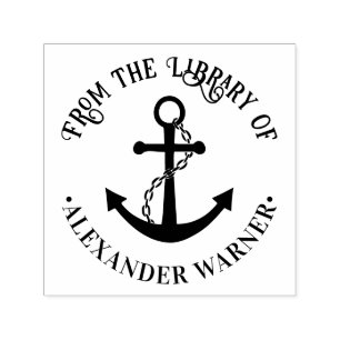 Carimbo Auto Entintado Ancoragem de barcos náuticos #3 Nome do livro de b