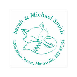 Carimbo Auto Entintado Animais Da Floresta Chá de fraldas De Raposa