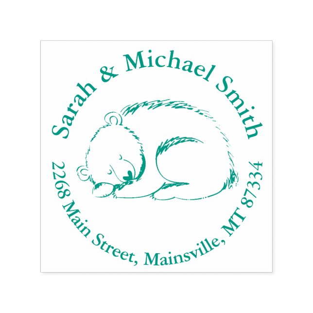 Carimbo Auto Entintado Animais De Floresta Chá de fraldas De Urso Castanh (Design)