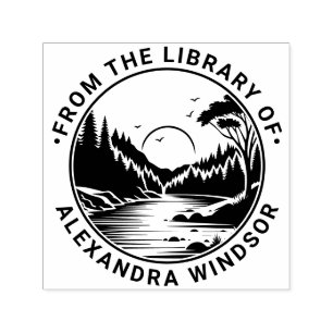 Carimbo Auto Entintado Ao ar livre: Árvores Fluviais do Rio Nome do Livro