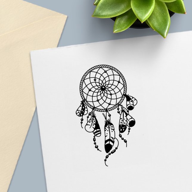 Carimbo Auto Entintado Apoanhador de Sonhos Tribal Boho (Criador carregado)