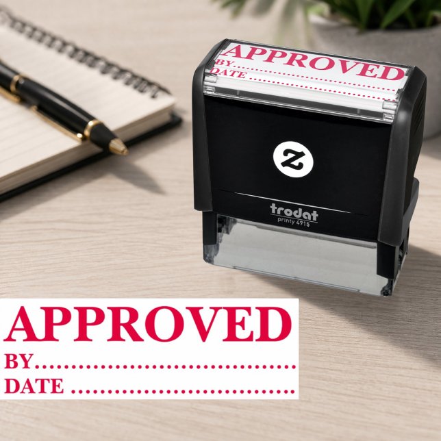 Carimbo Auto Entintado Approved w/by Date Line Self-Inking Office Rubber  (Criador carregado)