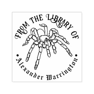 Carimbo Auto Entintado Aranha Tarântula #2 Nome do Livro da Biblioteca Gó