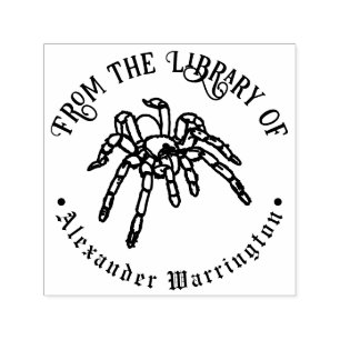 Carimbo Auto Entintado Aranha Tarântula #2 Nome do Livro da Biblioteca Go