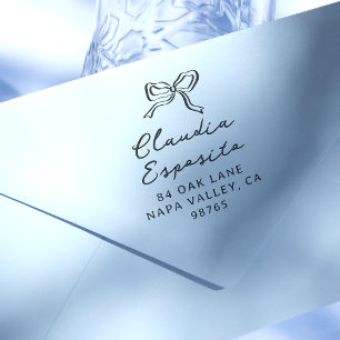 Carimbo Auto Entintado Arco Desenhado à Mão Whimsical & Endereço do Nome 