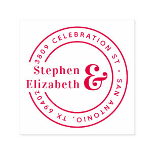 Carimbo Auto Entintado Arredondar Ampersand Wedding Return Address