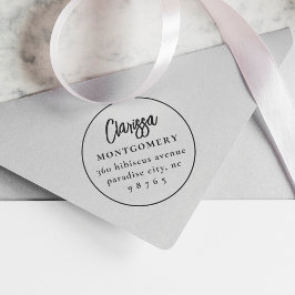 Carimbo Auto Entintado Arredondar Boho Moderno Nome Personalizado e Ender