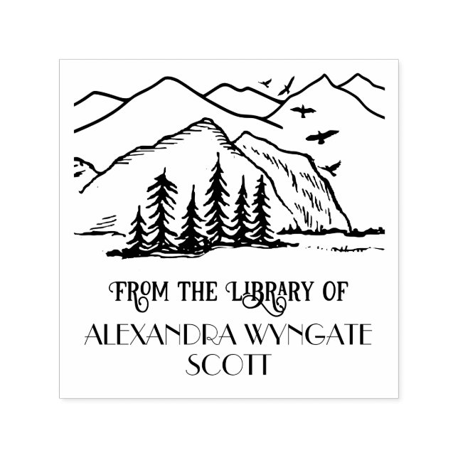 Carimbo Auto Entintado Arredores Rústicos: Nome do Livro da Biblioteca Mo (Design)