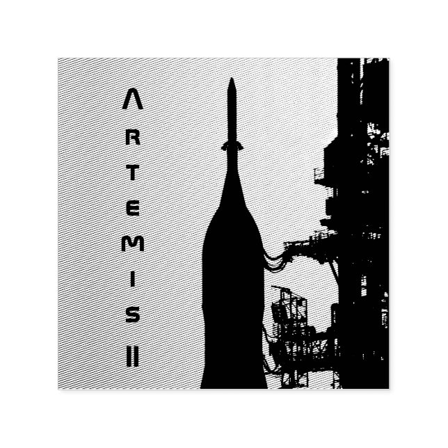Carimbo Auto Entintado Artemis II rumo à Plataforma de Lançamento (Design)