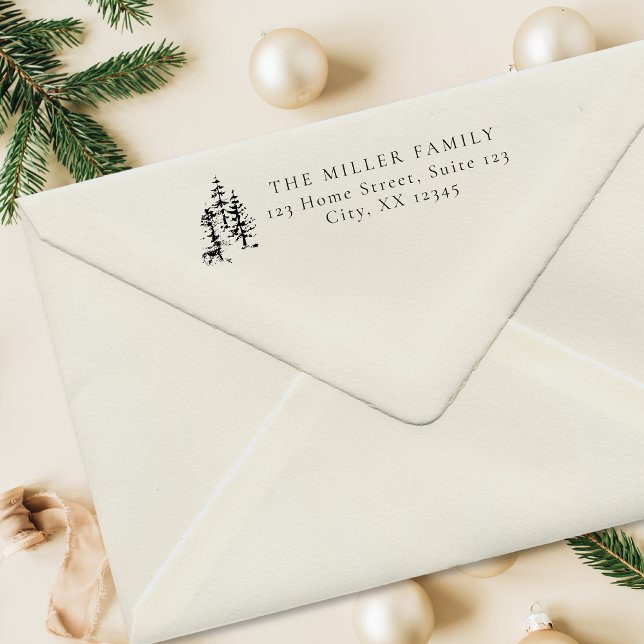 Carimbo Auto Entintado Árvore de Natal | Endereço de devolução da árvore  (Criador carregado)