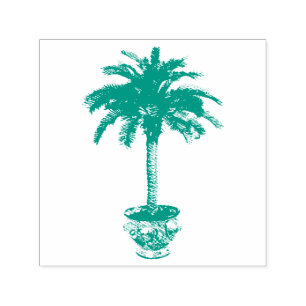 Carimbo Auto Entintado Árvore Palm Potted