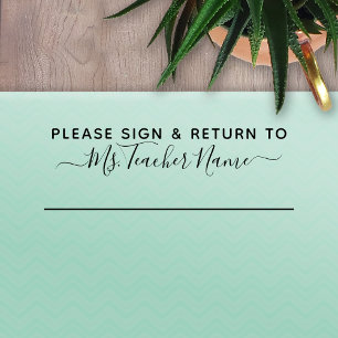 Carimbo Auto Entintado Assinar e Retornar - Linha de Nome do Professor de