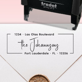 Carimbo Auto Entintado Assinatura Elegante com o Nome da Família para End