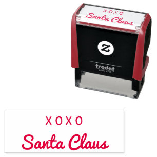 Carimbo Auto Entintado Assinatura Santa Claus XOXO Faux para o Natal