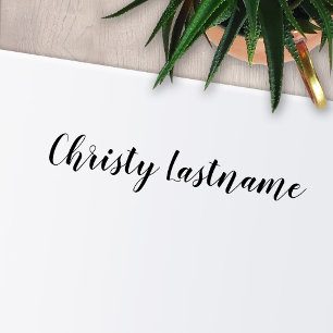 Carimbo Auto Entintado Assinatura - Texto de Letra 1 Linha do Script Manu