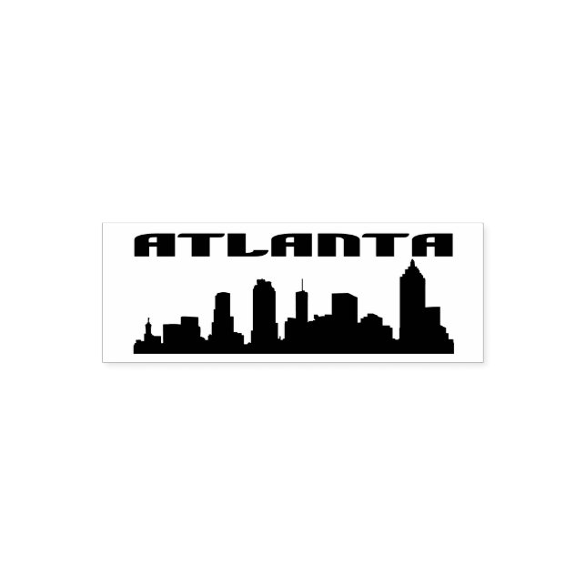 Carimbo Auto Entintado Atlanta Georgia City Skyline Silhouette (Design)