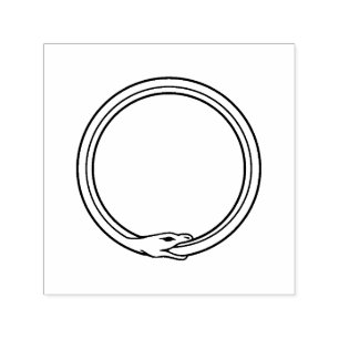 Carimbo Auto Entintado Auto dourado do cobra de Ouroboros que ingere o