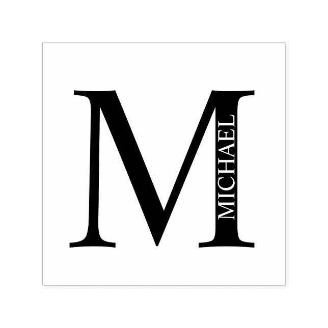 Carimbo Auto Entintado Autoadministração de Monograma Personalizado Elega (Design)