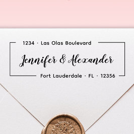 Carimbo Auto Entintado Autoendereço de Devolução de Casamento Moderno de