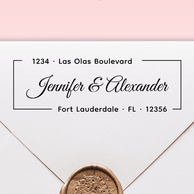 Carimbo Auto Entintado Autoendereço de Devolução de Casamento Moderno de  (Criador carregado)