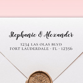 Carimbo Auto Entintado Autotink de Script Negrito Moderno de Retorno de C