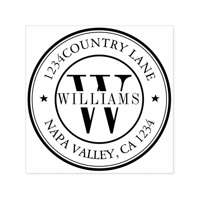 Carimbo Auto Entintado Autotinta do endereço de retorno do monograma lega (Design)