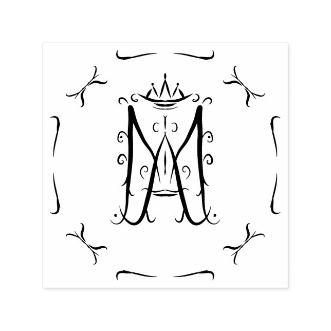 Carimbo Auto Entintado Ave Maria Monograma (Design)