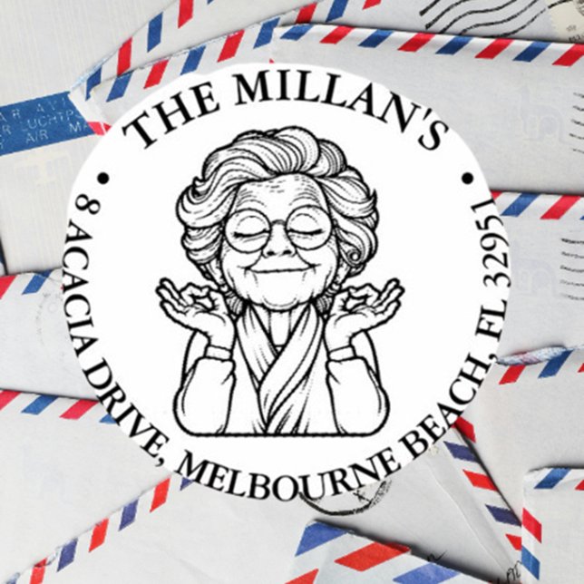 Carimbo Auto Entintado avó pacífica tema (I wanted to share something heartfelt with you—a self-inking stamp inspired by the peaceful spirit  )