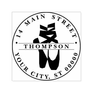 Carimbo Auto Entintado Ballerina Feet no ponteiro 2 Silhouette Ret Addres