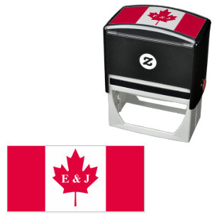 Carimbo Auto Entintado Bandeira canadense