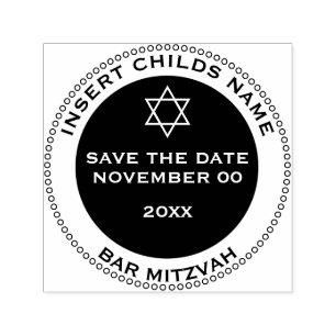 Carimbo Auto Entintado Bar mitzvah rapazes salvam o david da estrela