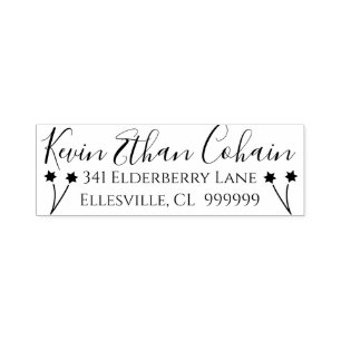 Carimbo Auto Entintado Bar ou Bat Mitzvah Star Flores Design