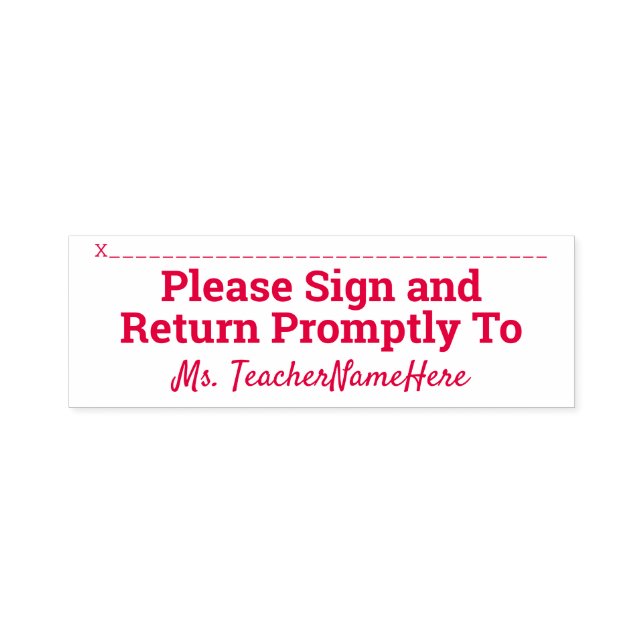 Carimbo Auto Entintado Básico "Assine e regresse imediatamente a" (Design)
