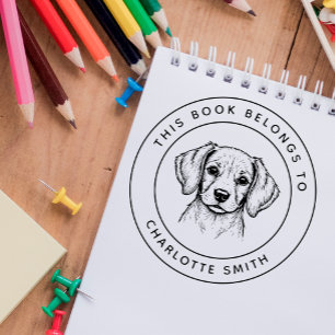 Carimbo Auto Entintado Beagle Personalizado Este Livro Pertence Ao Nome D